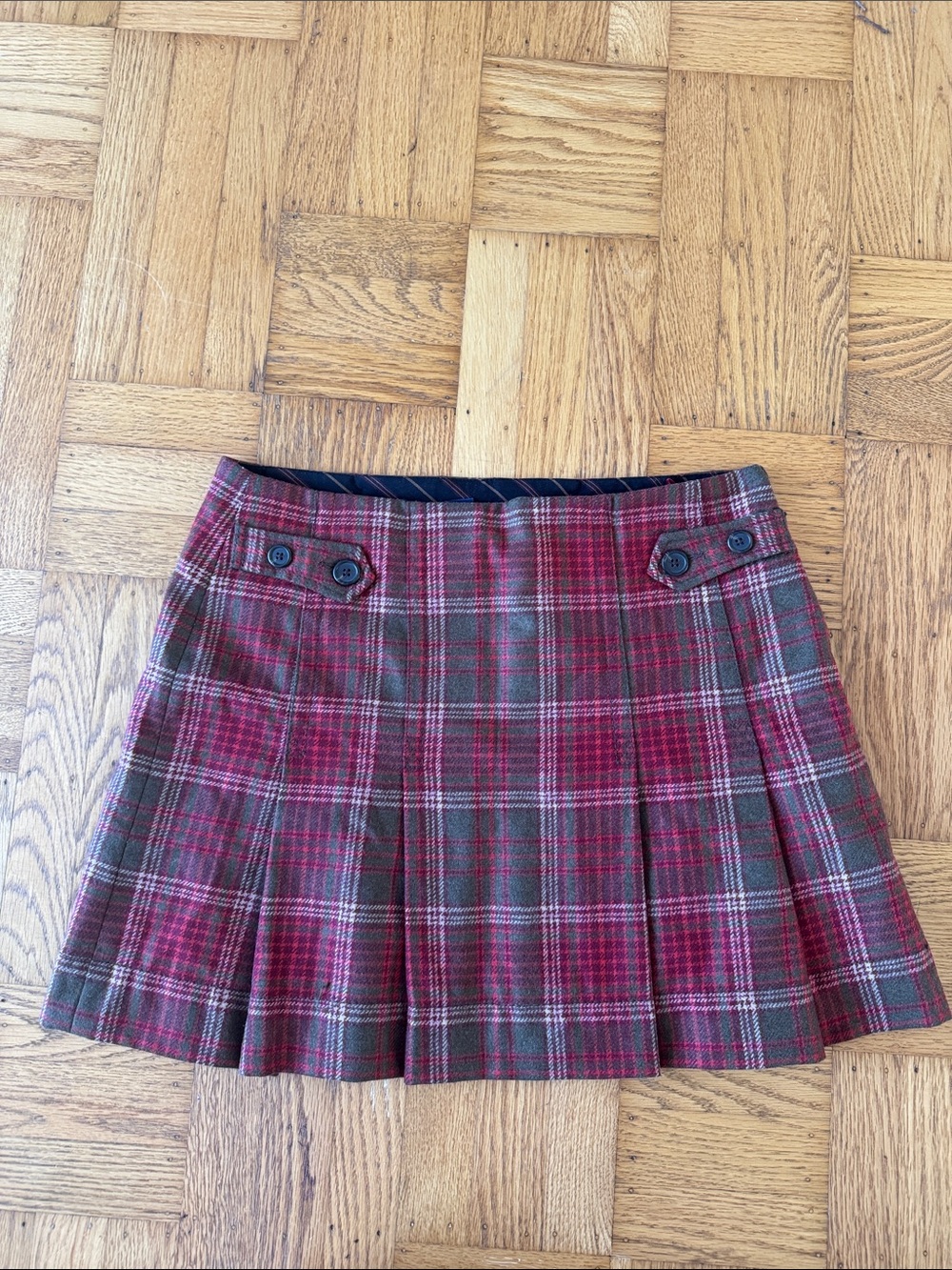 Vtg Y2K Gap Plaid Mini Pleated Academia Skirt Sz 0 Heritage Tartan 2000s 10